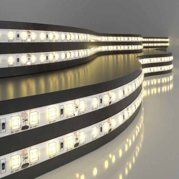 Светодиодная лента 12&nbsp;В 9,6&nbsp;Вт/м 120 Led/м 2835 IP65, теплый белый 3300K, 5 м Лента светодиодная 12V 9,6W 120Led 2835 IP65 теплый белый, 5м