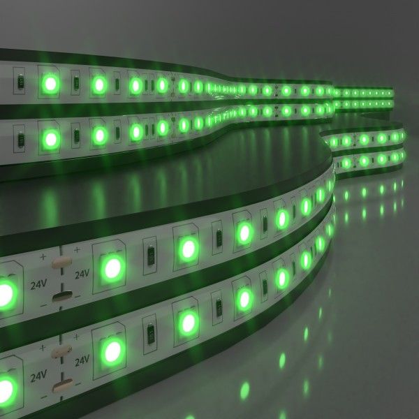 Светодиодная лента 24&nbsp;В 14,4&nbsp;Вт/м 60 Led/м 5050 IP65, зеленый, 5 м Лента светодиодная 24V 14,4W 60Led 5050 IP65 зеленый, 5м