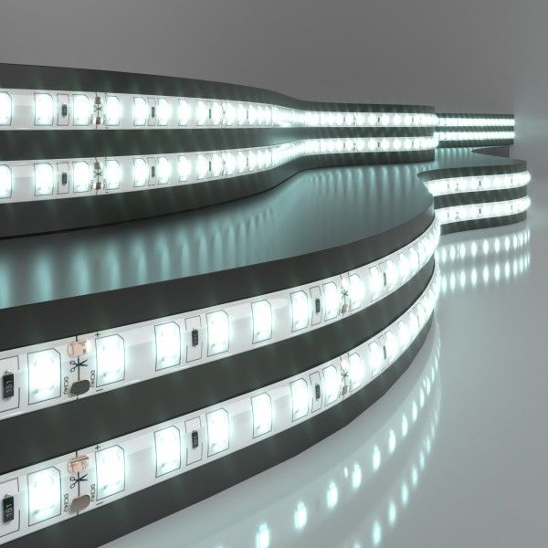 Светодиодная лента 24&nbsp;В 9,6&nbsp;Вт/м 120 Led/м 2835 IP65, холодный белый 6500K, 5 м Лента светодиодная 24V 9,6W 120Led 2835 IP65 холодный белый, 5м