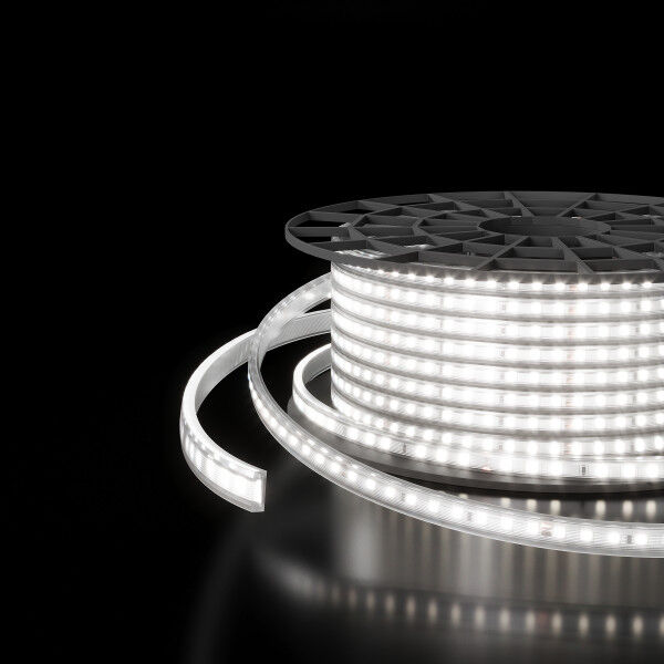 Светодиодная лента двухрядная Premium 220&nbsp;В 18&nbsp;Вт/м 180 Led/м 2835 IP65, холодный белый 6500K, 50 м LS011 220V