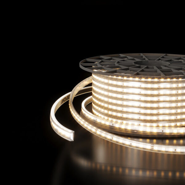 Светодиодная лента  220&nbsp;В 14,4&nbsp;Вт/м 120 Led/м 2835 IP65, дневной белый 4200K, 50 м Лента светодиодная 220V 14,4W 120Led 2835 IP65 дневной белый, 50 м