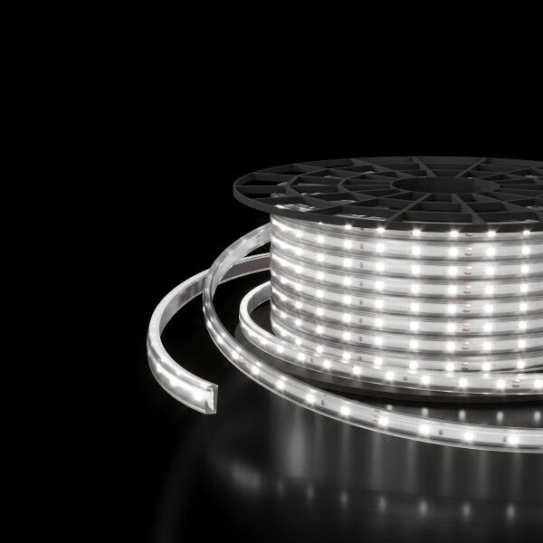 Светодиодная лента 220&nbsp;В 8&nbsp;Вт/м 60 Led/м 2835 IP65, холодный белый 6500K, 50 м Лента светодиодная 220V 8W 60Led 2835 IP65 холодный белый, 50 м