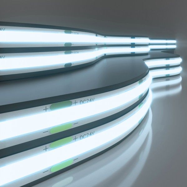Светодиодная лента 24&nbsp;В 11&nbsp;Вт/м 352 Led/м COB IP20, холодный белый 6500K, 5 м Лента светодиодная 24V 11W 352Led COB IP20 холодный белый, 5м