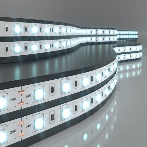 Светодиодная лента 24&nbsp;В 14,4&nbsp;Вт/м 60 Led/м 5050 IP20, холодный белый 6500K, 5 м Лента светодиодная 24V 14,4W 60Led 5050 IP20 холодный белый, 5м