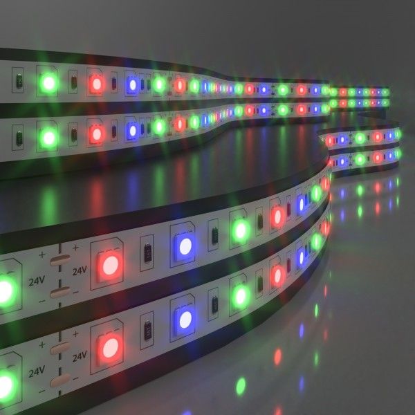 Светодиодная лента 24&nbsp;В 14,4&nbsp;Вт/м 60 Led/м 5050 IP20, RGB, 5 м Лента светодиодная 24V 14,4W 60Led 5050 IP20 RGB, 5м