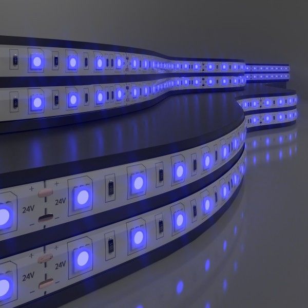 Светодиодная лента 24&nbsp;В 14,4&nbsp;Вт/м 60 Led/м 5050 IP20, синий, 5 м Лента светодиодная 24V 14,4W 60Led 5050 IP20 синий, 5м