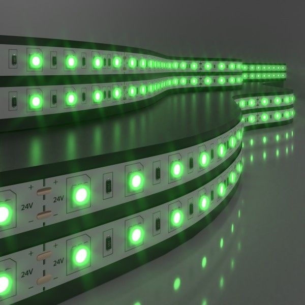 Светодиодная лента 24&nbsp;В 14,4&nbsp;Вт/м 60 Led/м 5050 IP20, зеленый, 5 м Лента светодиодная 24V 14,4W 60Led 5050 IP20 зелёный, 5м