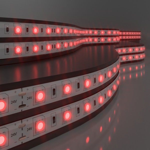 Светодиодная лента 24&nbsp;В 14,4&nbsp;Вт/м 60 Led/м 5050 IP65, красный, 5 м Лента светодиодная 24V 14,4W 60Led 5050 IP65 красный, 5м