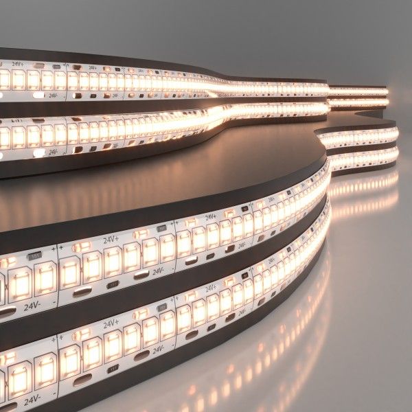 Светодиодная лента 24&nbsp;В 16&nbsp;Вт/м 240 Led/м 2835 IP65, теплый белый 3300K, 5 м Лента светодиодная 24V 16W 240Led 2835 IP65 тёплый белый, 5м