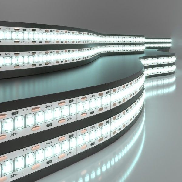 Светодиодная лента 24&nbsp;В 24&nbsp;Вт/м 240 Led/м 2835 IP20, холодный белый 6500K, 5 м Лента светодиодная 24V 24W 240Led 2835 IP20 холодный белый, 5м