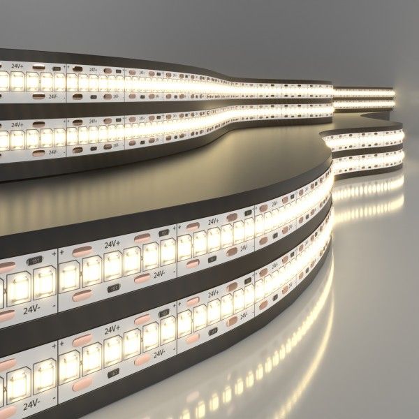 Светодиодная лента 24&nbsp;В 24&nbsp;Вт/м 240 Led/м 2835 IP20, теплый белый 3300K, 5 м Лента светодиодная 24V 24W 240Led 2835 IP20 тёплый белый, 5м