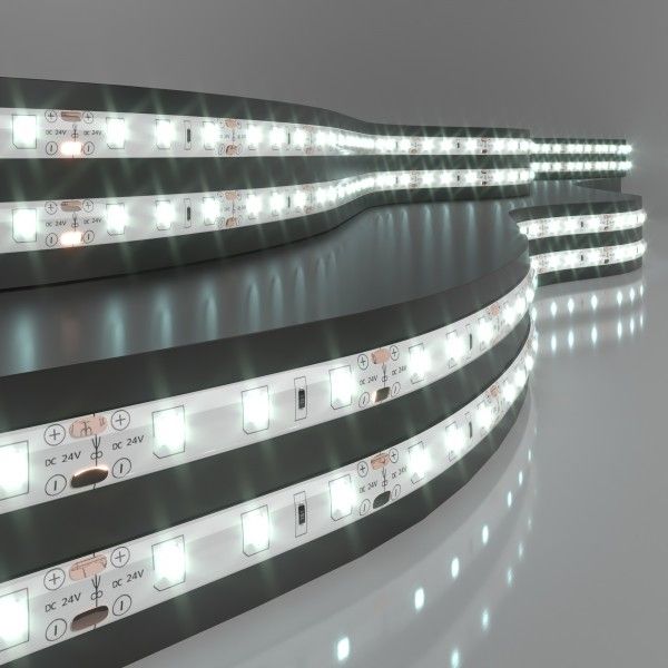 Светодиодная лента 24&nbsp;В 4,8&nbsp;Вт/м 60 Led/м 2835 IP65, холодный белый 6500K, 5 м Лента светодиодная 24V 4,8W 60Led 2835 IP65 холодный белый, 5м