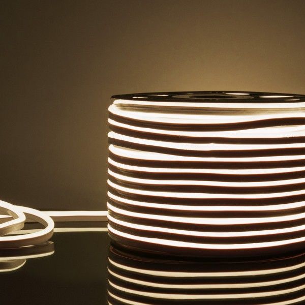 Светодиодный гибкий неон 220&nbsp;В 9.6&nbsp;Вт/м 120 Led/м 2835 IP67, односторонний дневной белый 4200 K, 50 м Гибкий неон 220V 9,6W 120Led 2835 IP67 односторонний дневной белый, 50 м