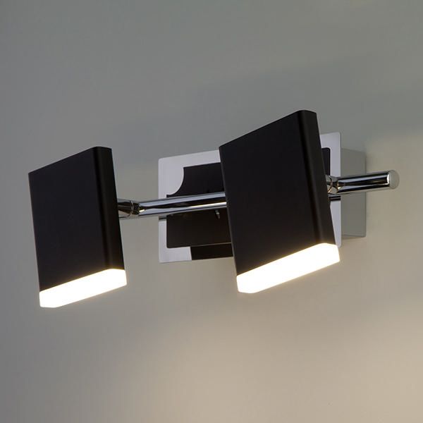 Светодиодный настенный светильник с поворотными плафонами 20000/2 черный. Превью 6