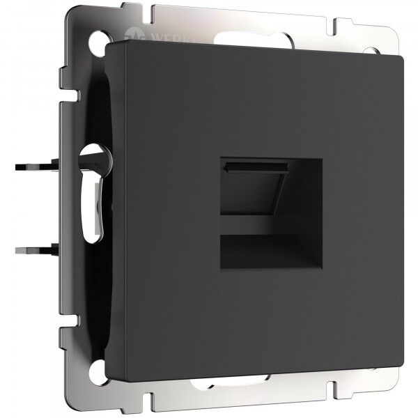 Телефонная розетка  RJ-11 черный матовый WL08-RJ-11