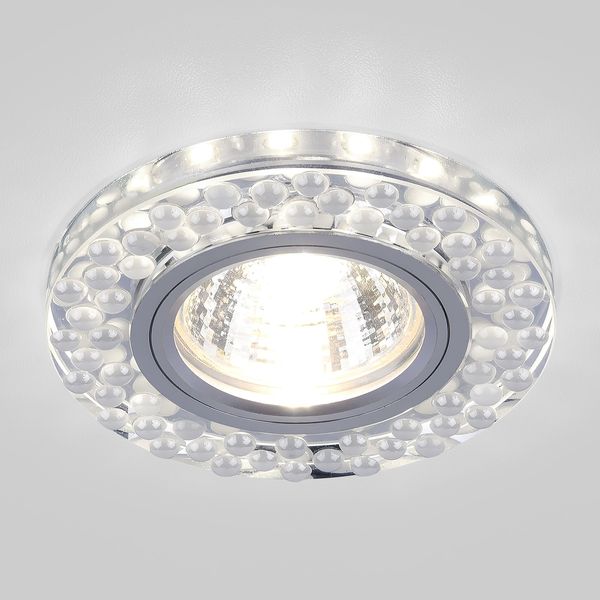 Точечный светильник с LED подсветкой 2194 MR16 SL/WH зеркальный/белый
