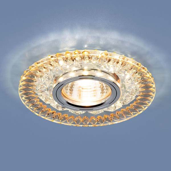 Точечный светильник с LED подсветкой 2198 MR16 CL/GD прозрачный/золото. Превью 1
