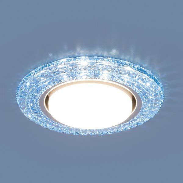 Точечный светильник с LED подсветкой 3030 GX53 BL синий. Превью 2