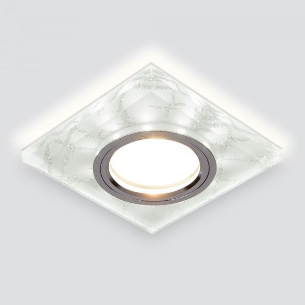 Точечный светильник с LED подсветкой 8361 MR16 WH/SL белый/серебро