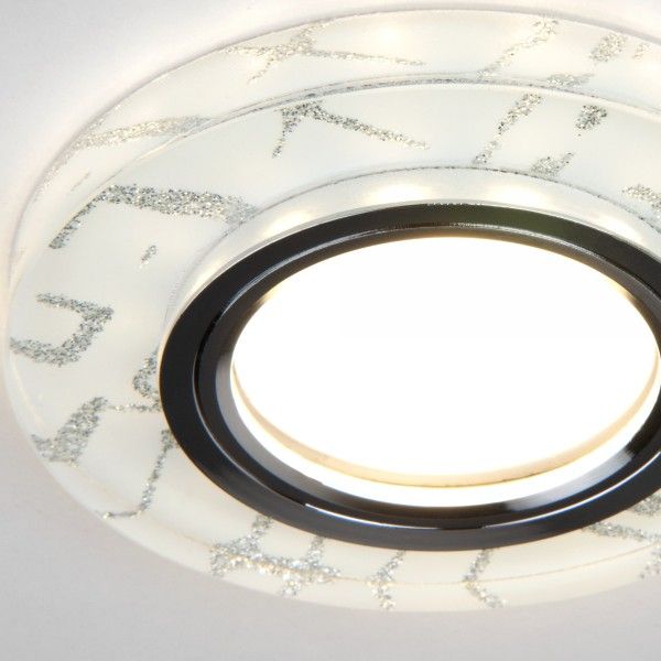 Точечный светильник с LED подсветкой 8371 MR16 WH/SL белый/серебро. Превью 5