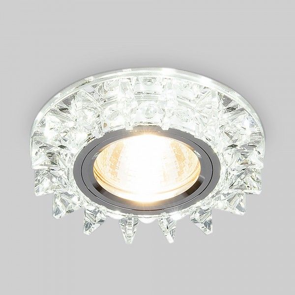 Точечный светильник с LED подсветкой 6037 MR16  SL зеркальный/серебро