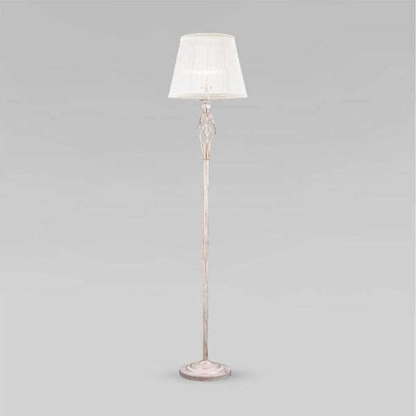 Торшер с абажуром белый с золотом