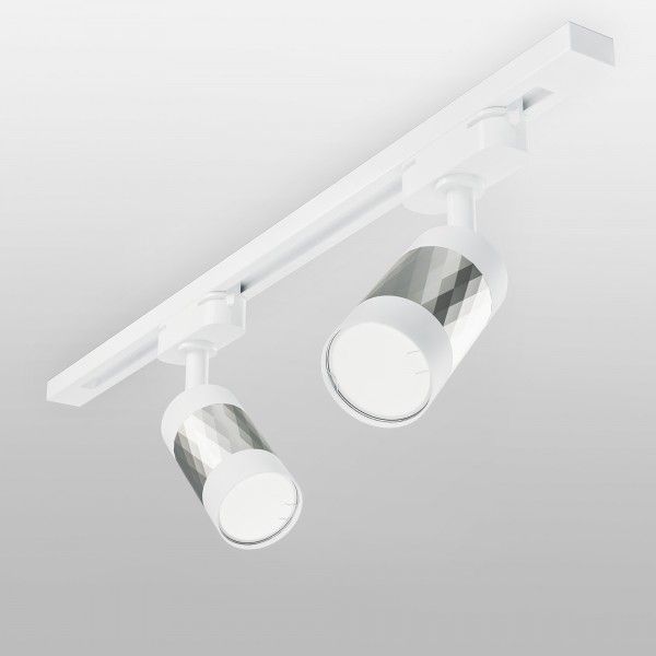 Трековый светильник для однофазного шинопровода Mizar GU10 Белый/серебро
