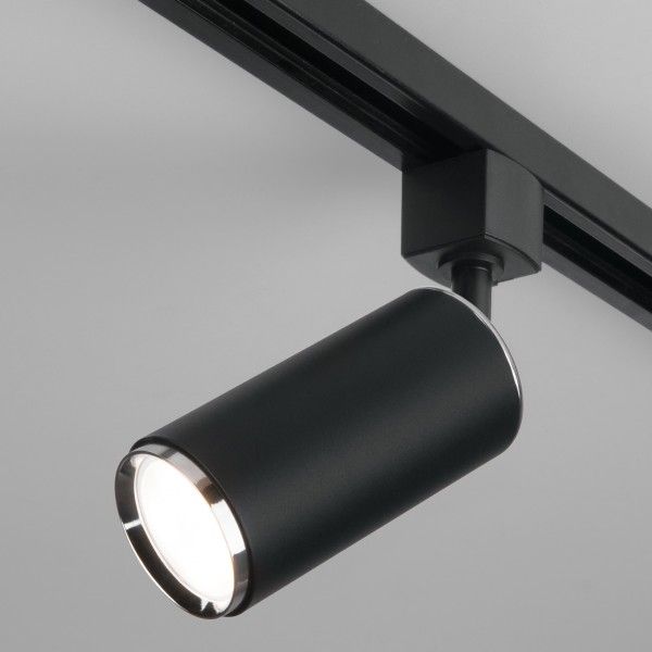 Трековый светильник для однофазного шинопровода Svit GU10 Черный/хром
