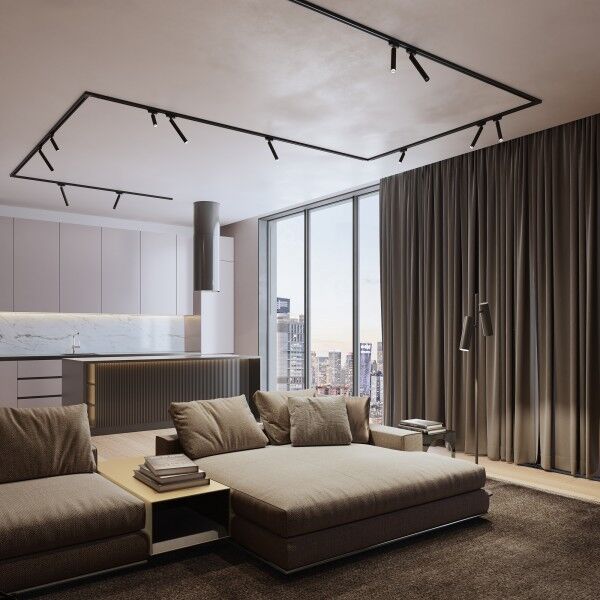 Трековый светодиодный светильник  Pika чёрный 6W 4000K однофазный 85111/01