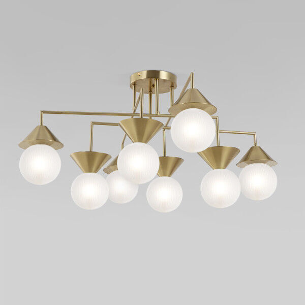 Умная потолочная люстра со стеклянными фактурными плафонами