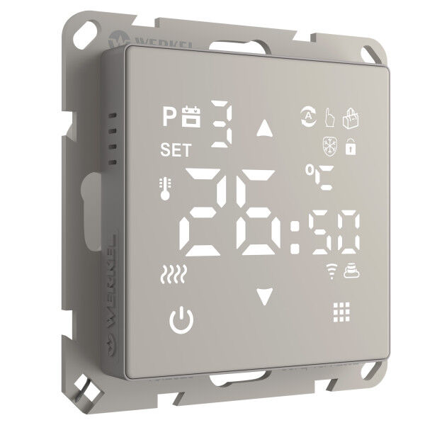 Умный сенсорный терморегулятор  для теплого пола дымчатый W1151217