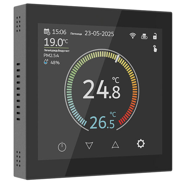 Умный сенсорный терморегулятор с LCD дисплеем (черный) W1851108