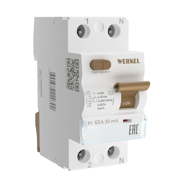 Устройство защитного отключения 1P+N 63A 30 mA type А 6 кА W812P636