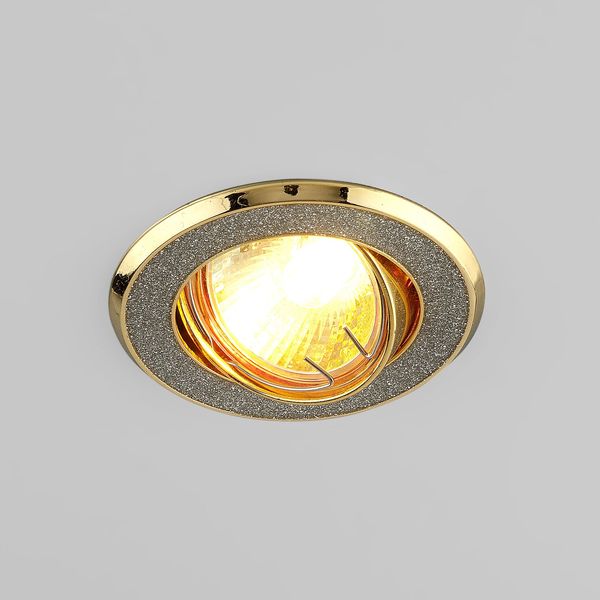 Встраиваемый точечный светильник 611 MR16 SL/GD серебряный блеск/золото. Превью 1
