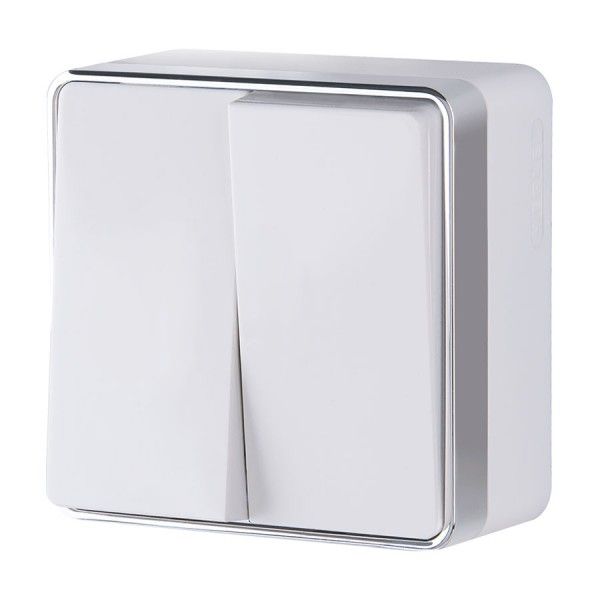 Выключатель  двухклавишный  Gallant белый W5020001