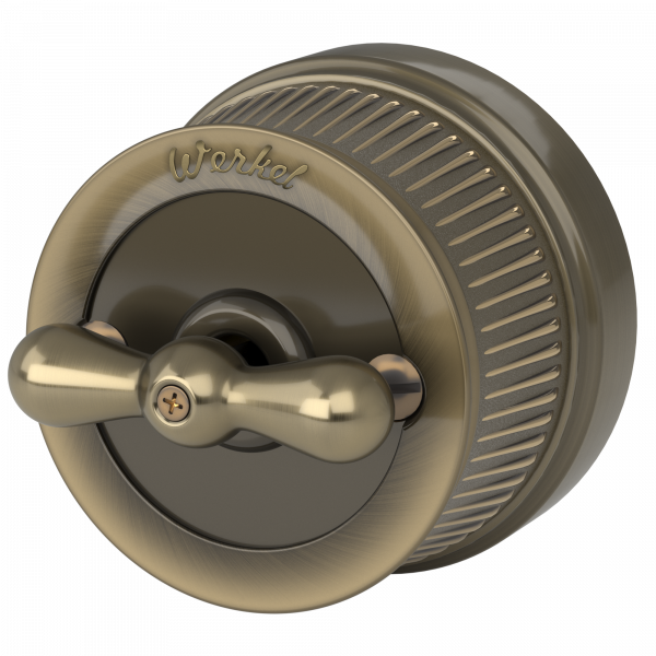 Выключатель на 4 положения двухклавишный бронзовый ретро