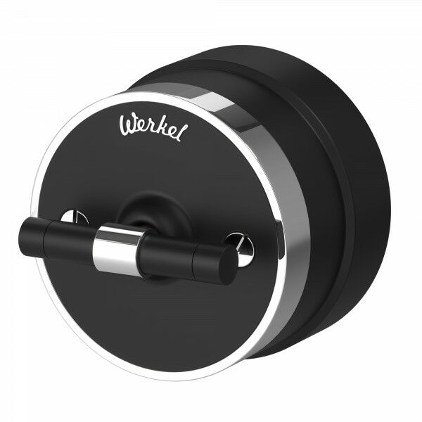 Выключатель на 4 положения двухклавишный Vintage черный матовый/хром