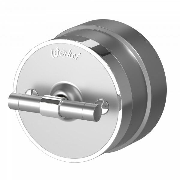 Выключатель на 4 положения двухклавишный Vintage серебро матовый/хром