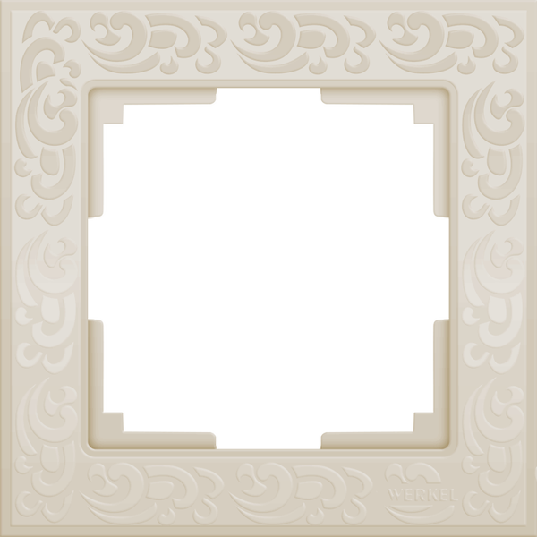 W0012303/ Рамка на 1 пост Flock (слоновая кость)