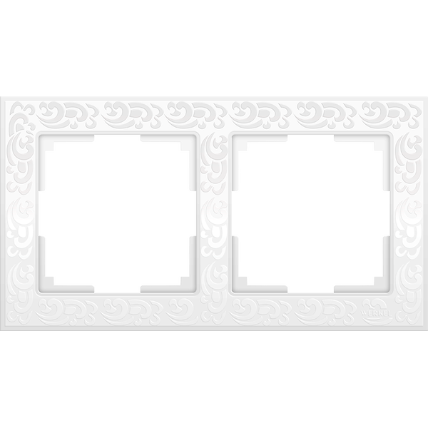 W0022301/ Рамка на 2 поста Flock (белый) W0022301