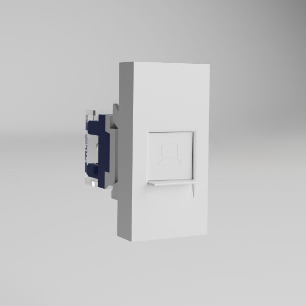 W1281101/ Модульная розетка Ethernet RJ-45 6 cat. 22,5*45 (белый)