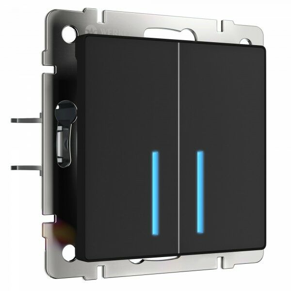 W4520008/ Сенсорный выключатель двухклавишный с подсветкой 1000&nbsp;Вт (черный) W4520008