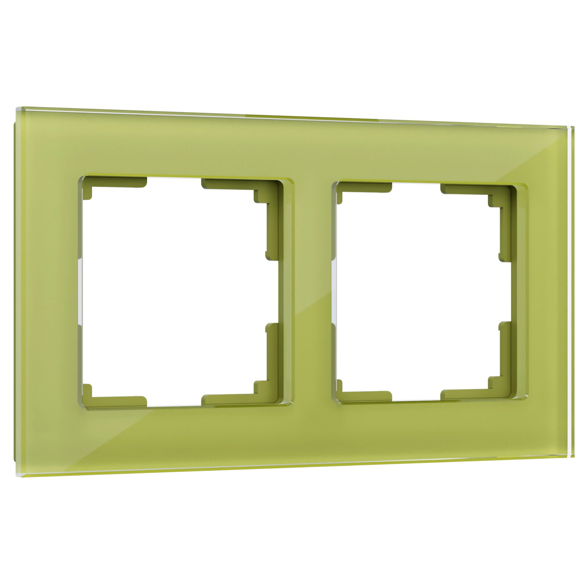 Рамка из стекла на 2 поста Favorit фисташковый WL01-Frame-02