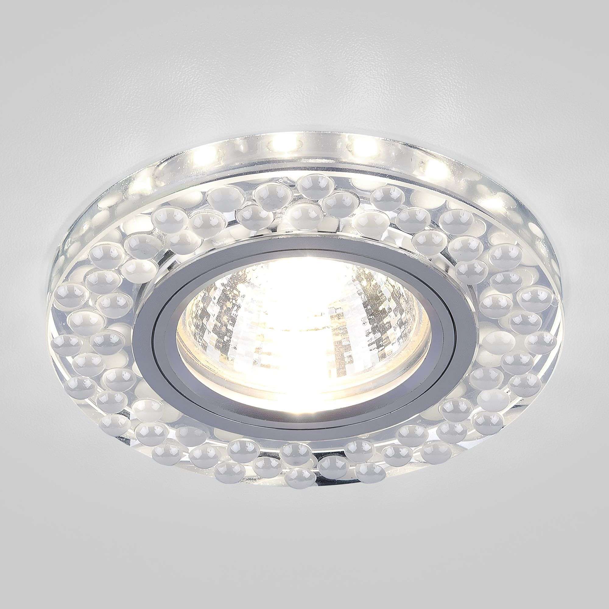Встраиваемый точечный светильник с подсветкой 2194 MR16 SL/WH зеркальный/белый