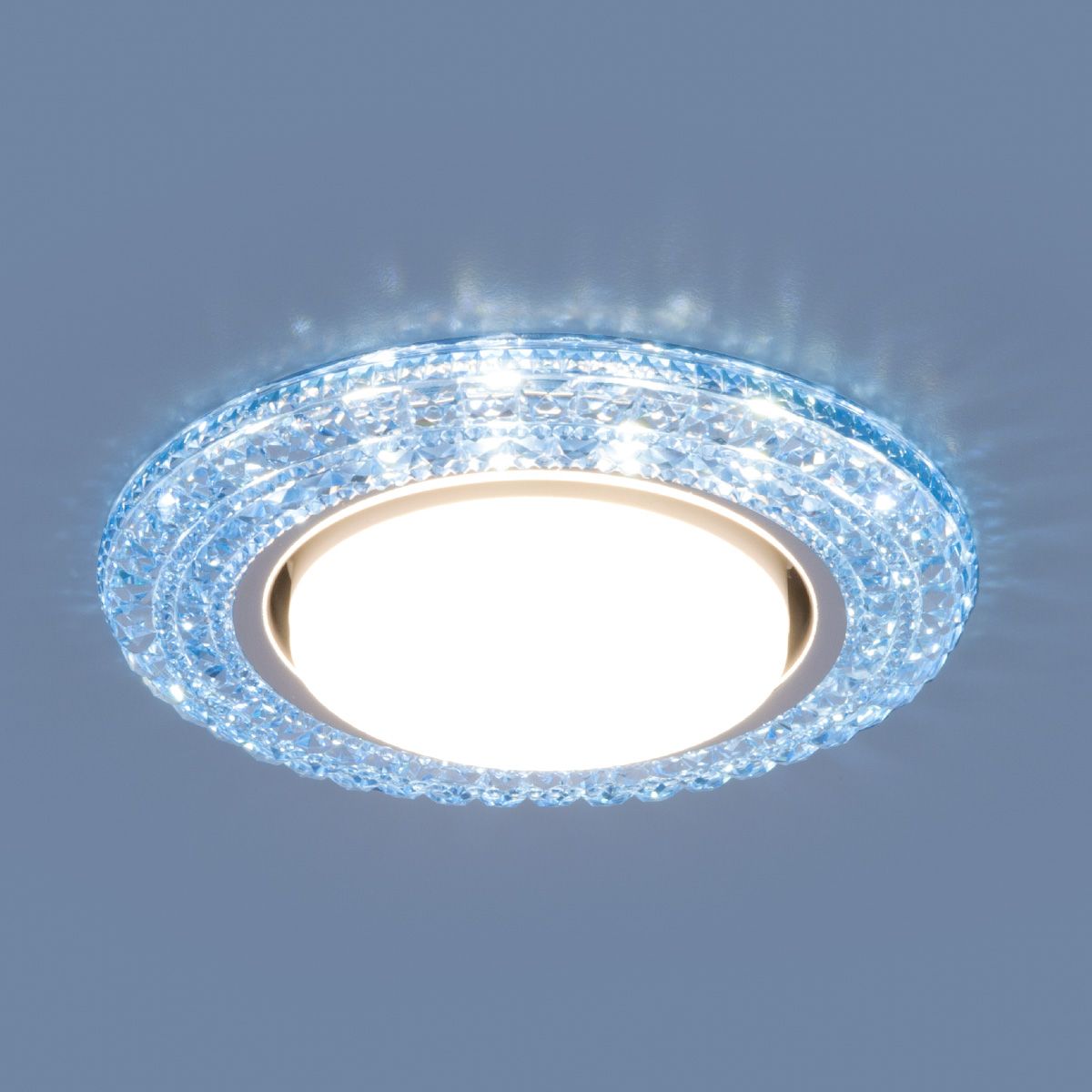 Точечный светильник с LED подсветкой 3030 GX53 BL синий. Фото 2