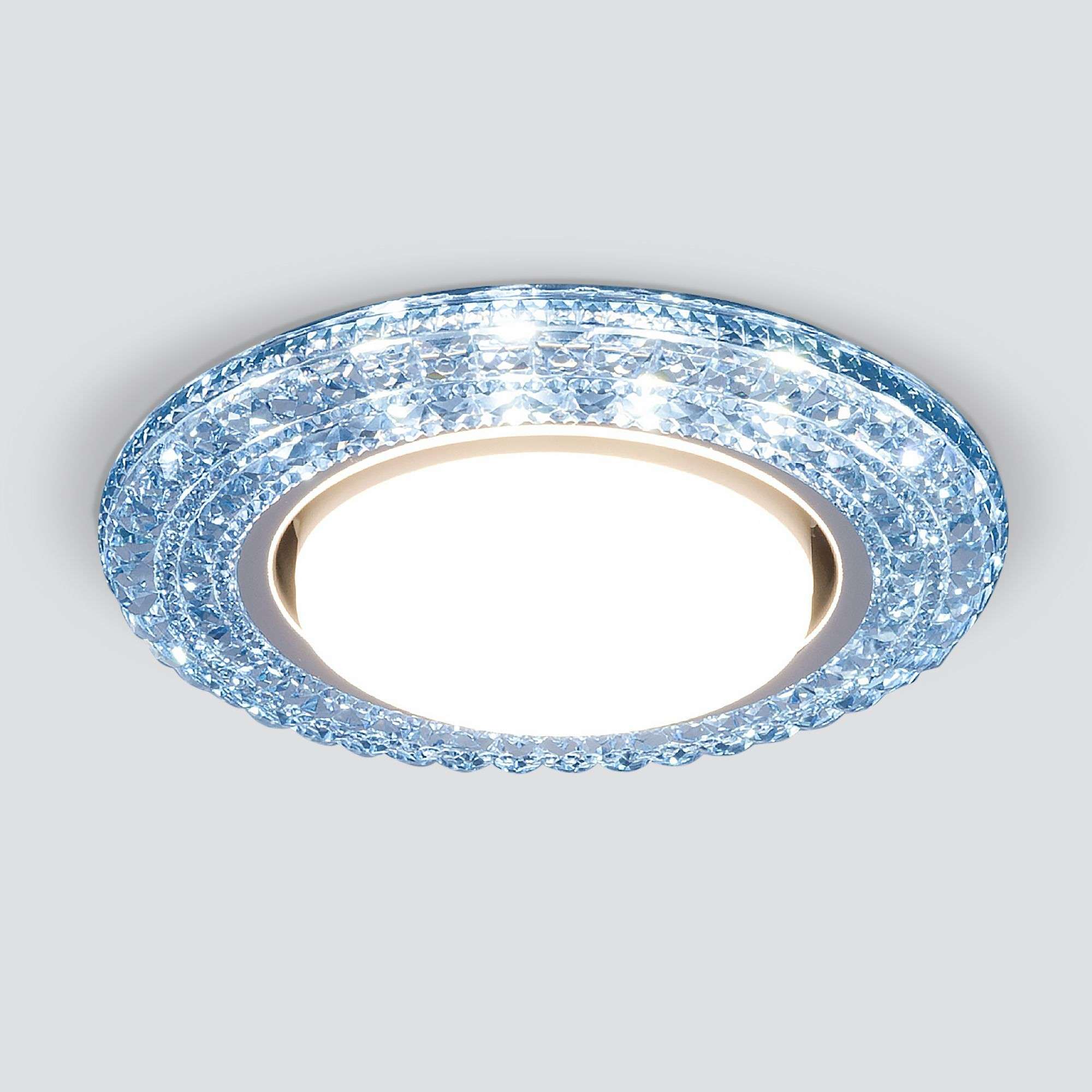 Точечный светильник с LED подсветкой 3030 GX53 BL синий. Фото 1