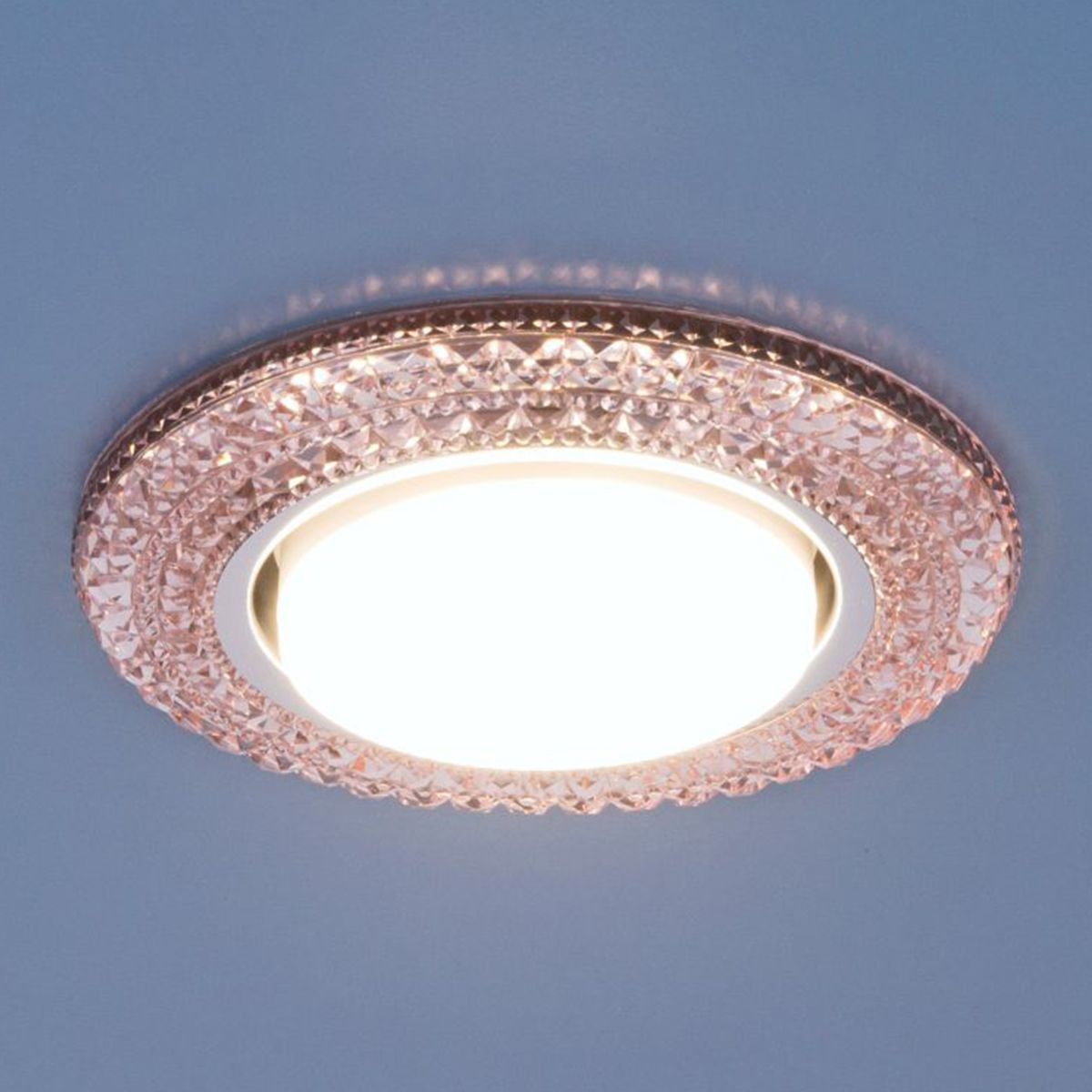Точечный светильник с LED подсветкой 3030 GX53 PK розовый. Фото 2