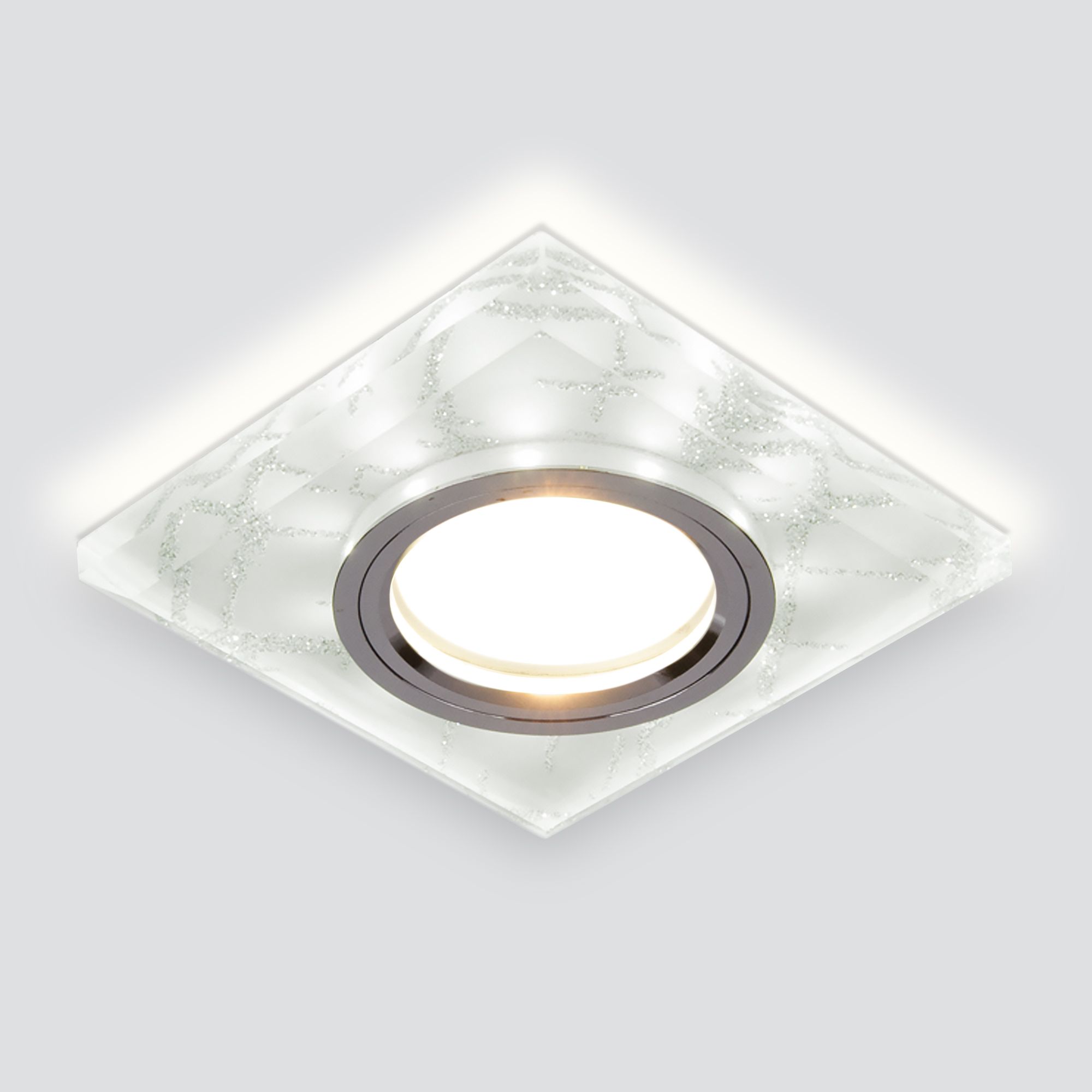 Встраиваемый точечный светильник с подсветкой 8361 MR16 WH/SL белый/серебро