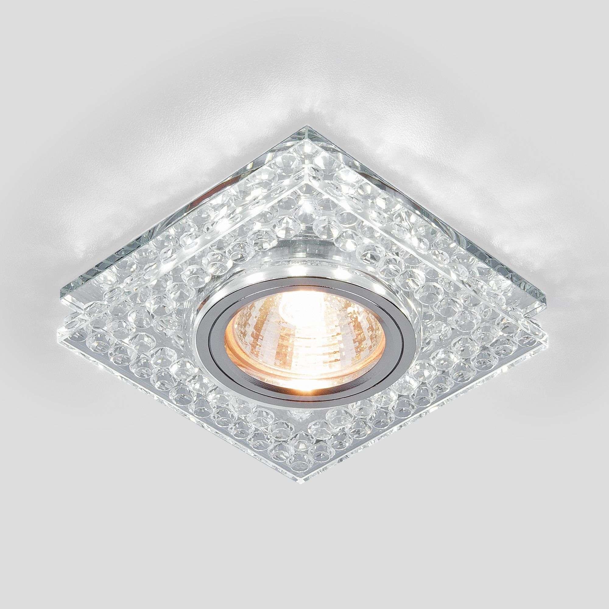 Встраиваемый точечный светильник с подсветкой 8391 MR16 CL/SL прозрачный/серебро