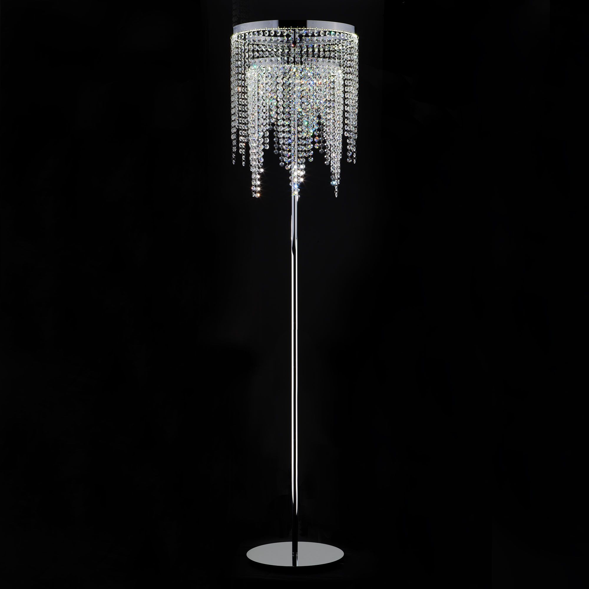 Торшер светодиодный с хрусталем Eurosvet Royal 80412/2 хром. Фото 1